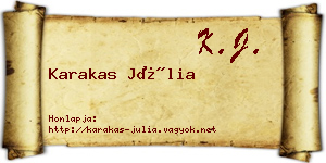 Karakas Júlia névjegykártya